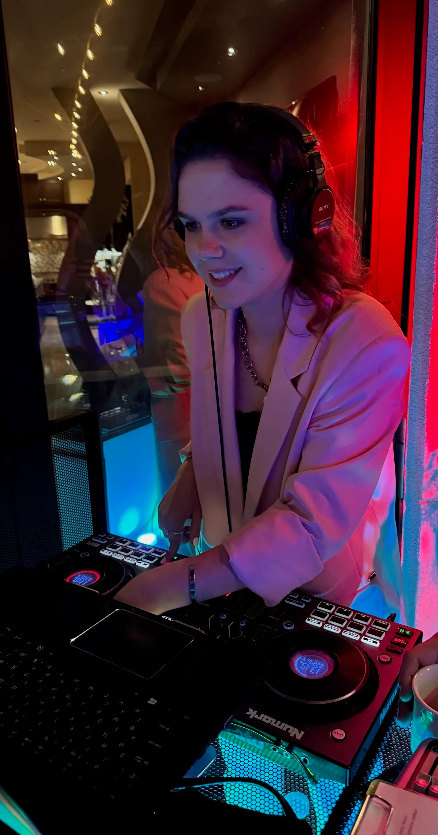 DJ mixing at a party